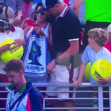 A Polish millionaire CEO and businessman was exposed after grabbing a tennis star’s hat that was being given to a child