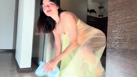 4K USA Cleaning fridge transparentDress Try On Haul with،،3 1 