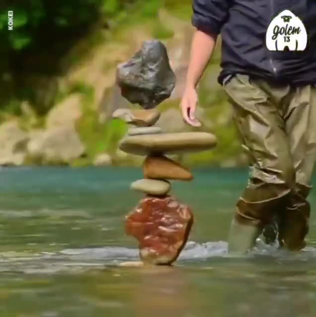 KOKEI MIKUNI ABLE TO CRAFT PHYSICS-DEFYING STRUCTURES BY EXPERTLY IDENTIFYING HIS ROCK TOWERS’ CENTER OF GRAVITY