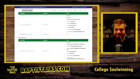 College Soulwinning - Arizona, SC, NC, VA, PA, NY (January 2026)