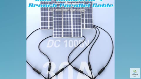 Solar Connectors Y Branch Parallel Adapter Cable, 30A 1000V Y-Branch Cable With