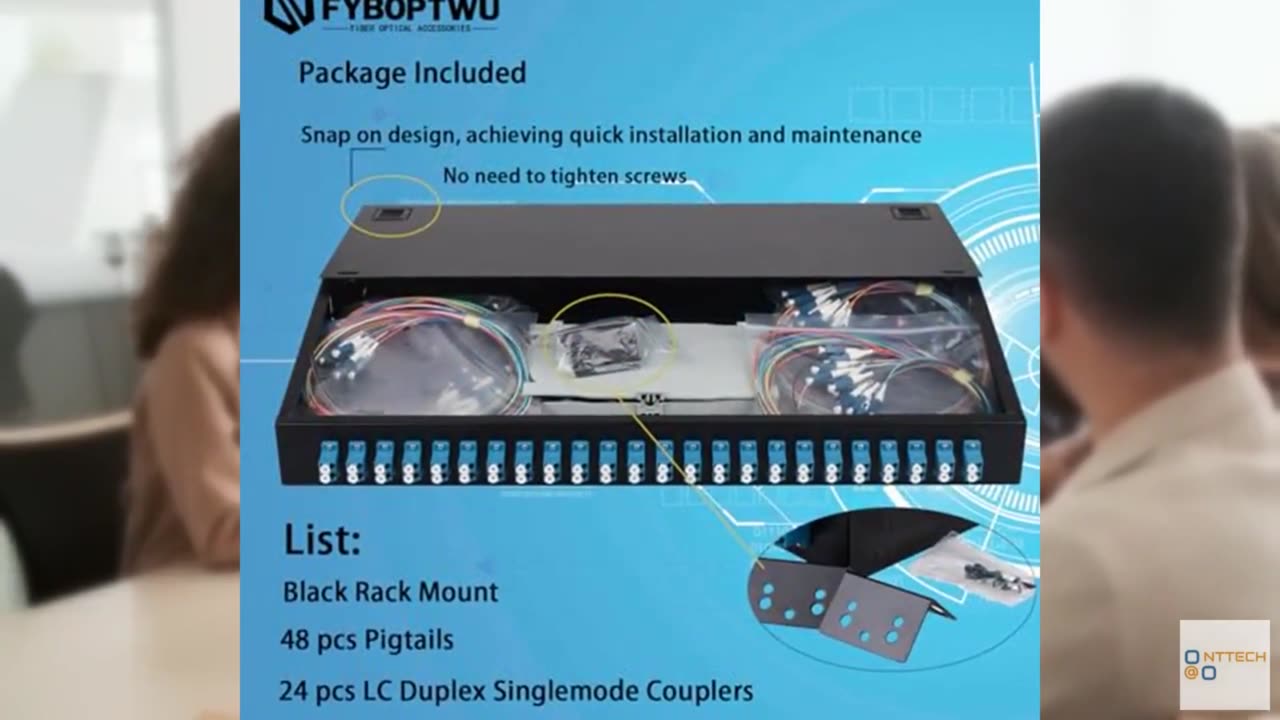 FYBOPTWU-24 Duplex Singlemode 48 Port LC Fiber Optic Rack Mount Enclosure Box +