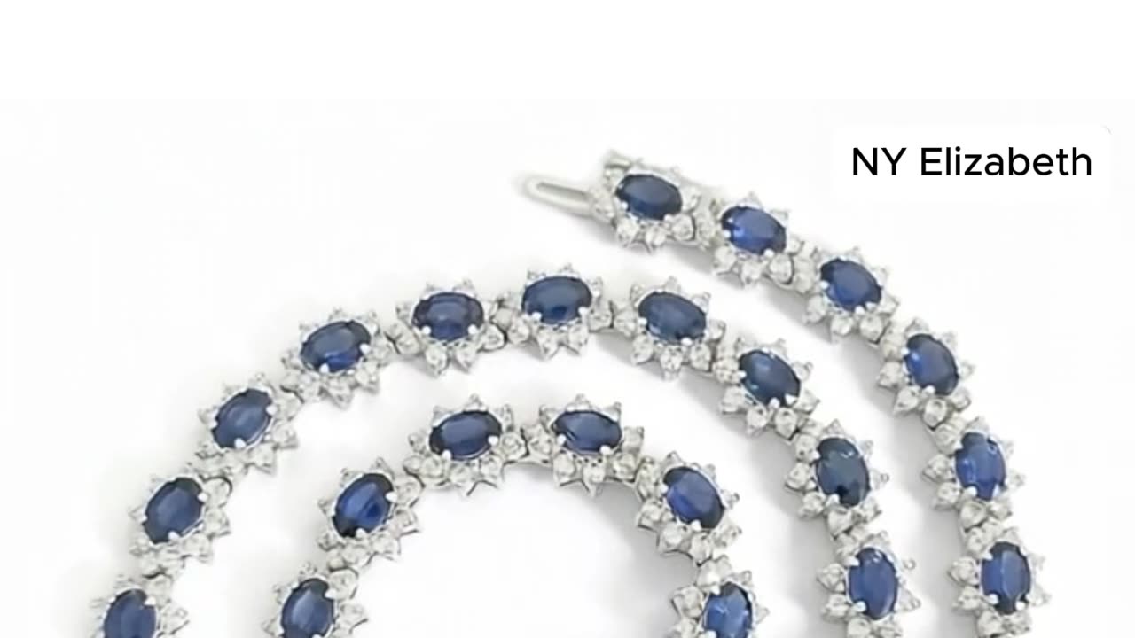 Sapphire & Diamond Halo Fancy Strand Necklace – Elegant Statement Strand