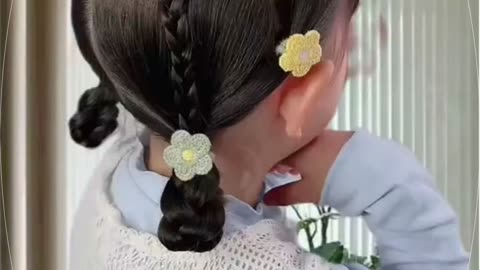Adorable Double Braided Hairstyle for Girls