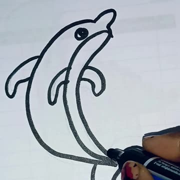 Dolphin Drawing Easy Trick| Drawing For Beginners and kids#shorts #youtubeshorts #drawing