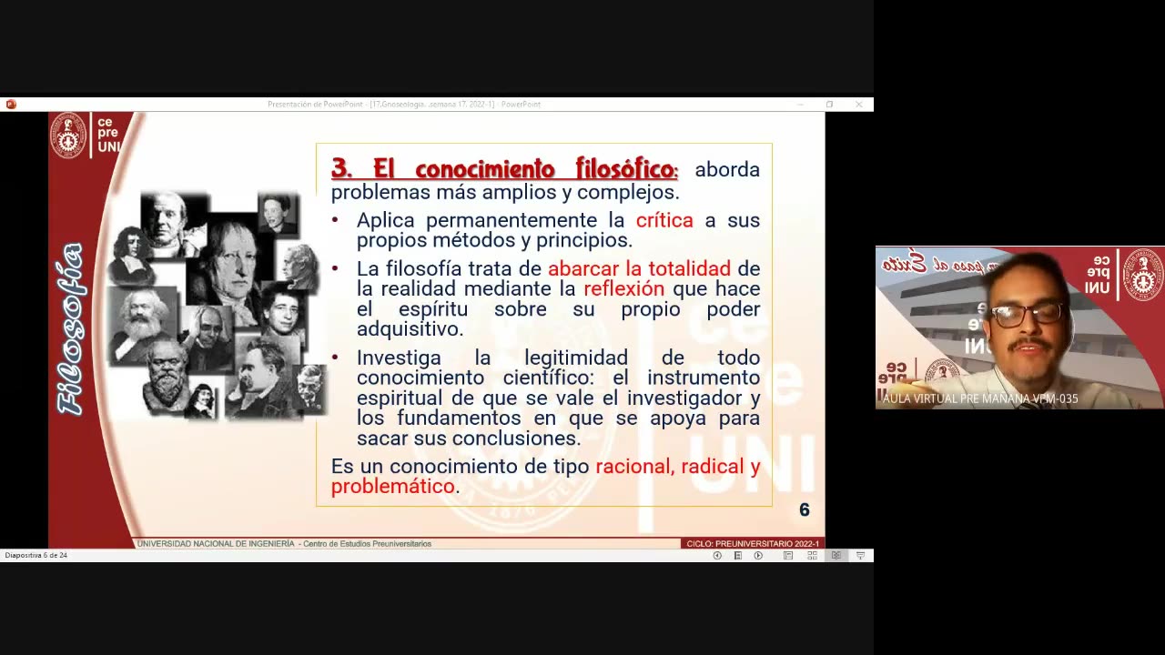 CEPRE UNI 2022 - 1 | Semana 17 | Filosofía