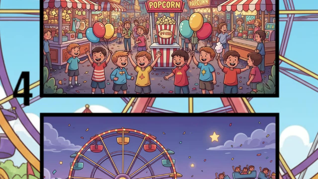 Fun at the Amusement Park 🎢🎠 | Can You Spot the Differences? 👀✨