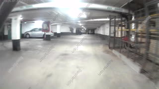A very short backwards ride through both levels of the underground parking (timelapse)
