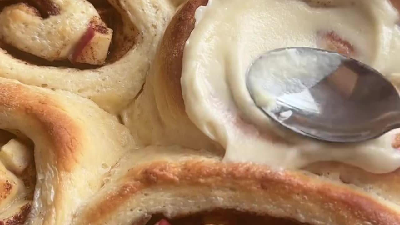 Baking an apple cinamon roll bread