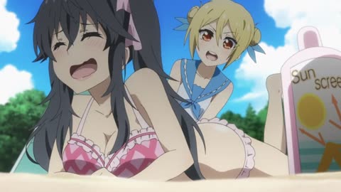 Anime and you never thought a girl was online-when you go to the beach with your school mate