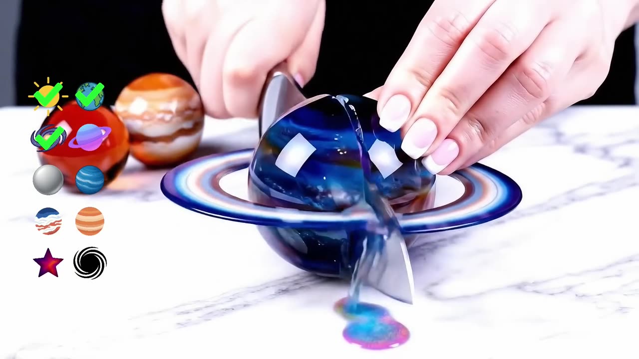 Glass Planets AI ASMR Cutting Video | Oddly Satisfying