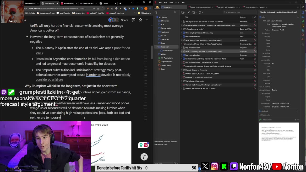 Another Tariff Debate woaw | Reacting | Gooning | !tts !discord