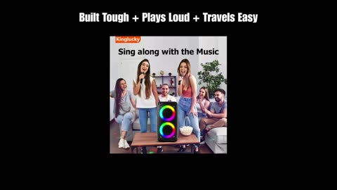 Kinglucky Wireless Speaker – Powerful Bass, LED Lights, and 8-Hour Battery!