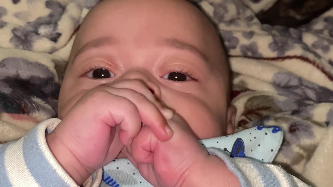 Cat Gives Baby's Head a Bath
