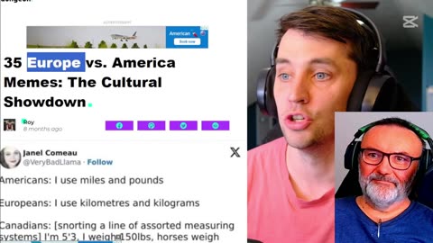 Reaction to: American Reacts to USA vs Europe mEMES