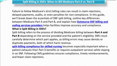 Split Billing in SNFs: When to Bill Medicare Part A vs. Part B