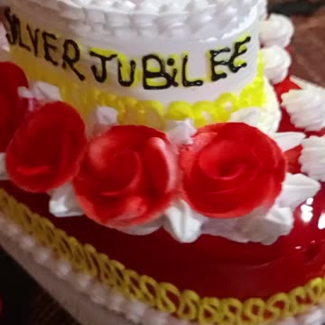 Happy anniversary cake silver jubilee cake pineapple flavour 2kg