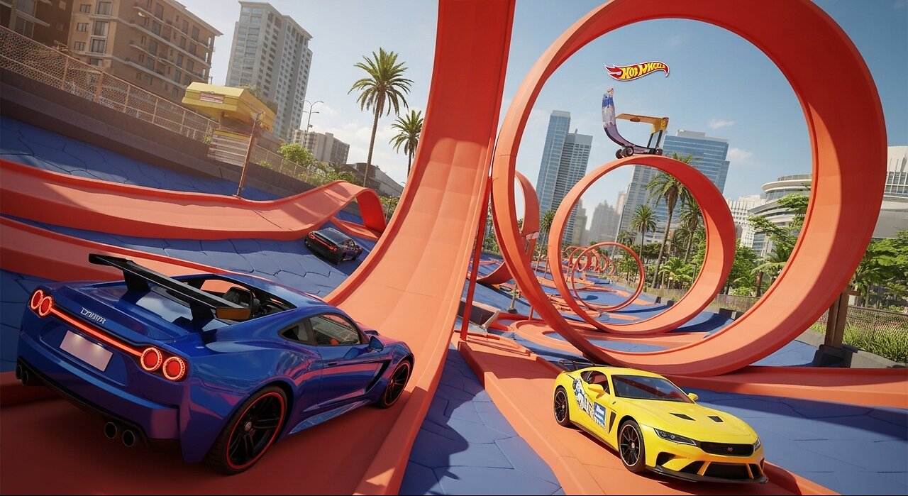 Hot Wheels Cars Are Driving On The Loop