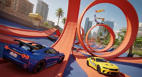 Hot Wheels Cars Are Driving On The Loop