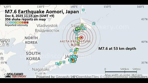 Major 7.6 Magnitude Earthquake Hits Japan December 8th 2025!