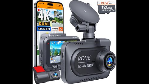 ROVE R2-4K DUAL Dash Cam Front and Rear