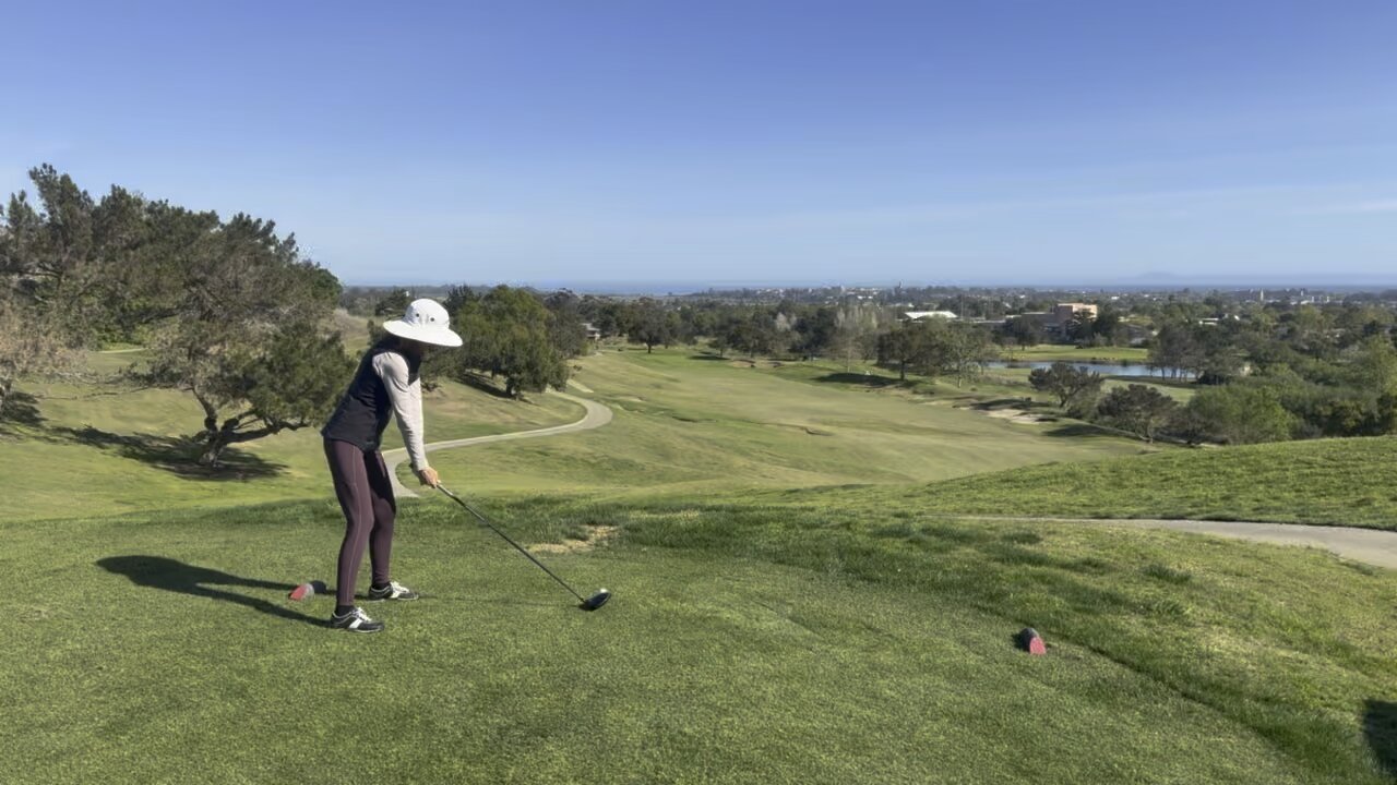 Teeing off at Glenn Annie in beautiful Santa Barbara