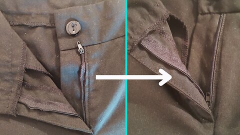How To Replace Broken Fly Front Pants Zipper | Sew zipper on pants easily | Fix A Fly Front Zipper