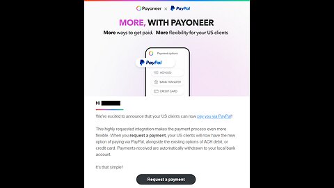 Payoneer – Your US clients can now pay via PayPal