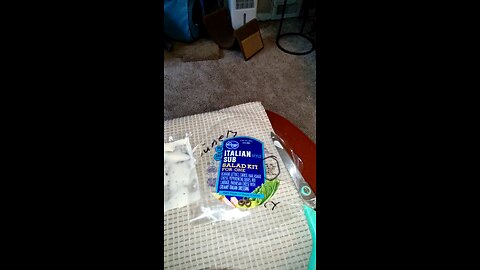 Eating Kroger Italian Sub Salad Kit For One, Dbn, MI, 6/16/25