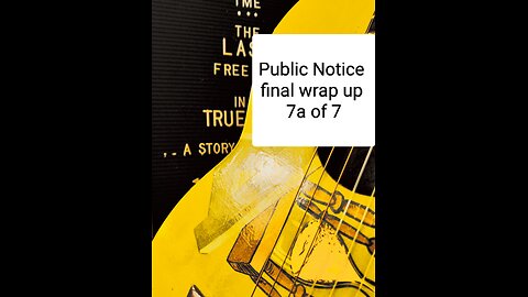 Public Notice -Problem? Reaction* Solution! (Final wrap up)