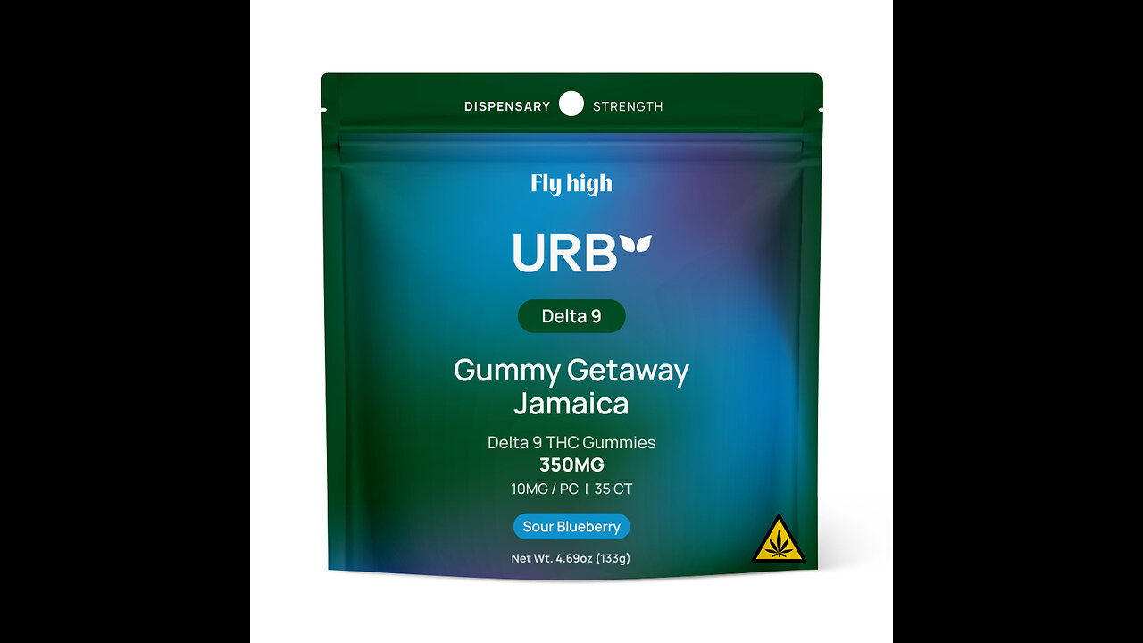 Bag of Urb Delta 9 THC Gummies Sour Blueberry