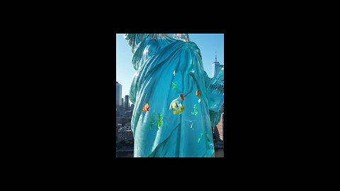 Statue of liberty as water aquarium