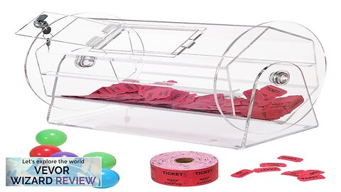 VEVOR Acrylic Raffle DrumProfessional Raffle Ticket Spinning Cage with 2 Keys Transparent Review