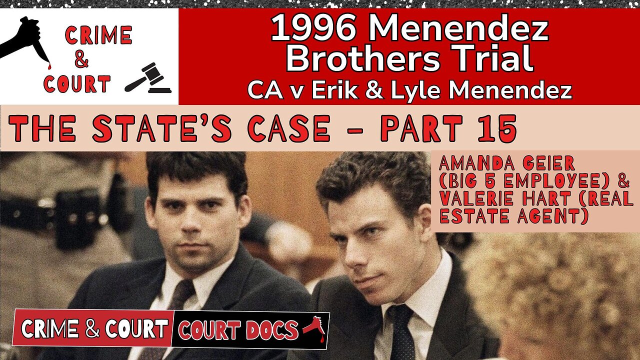 Menendez Brothers 1996 Trial | The State’s Case - Part 15 (CA v Erik & Lyle Menendez)