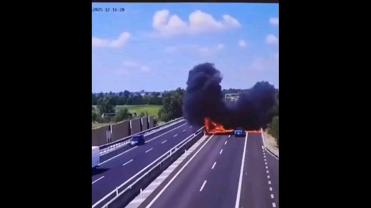 plane crashed directly onto a highway near Brescia, Italy, hitting multiple vehicles.