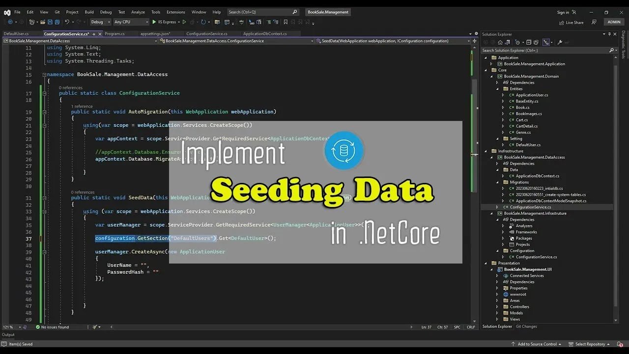 ASPNet MVC Ep15 - Seeding Data - Xử Lý Khởi Tạo Dữ Liệu Mặc Định Cho Database