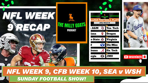 NFL Week 9 Round-up, CFB Week 10 Recap, & Seahawks + Commanders LIVE!