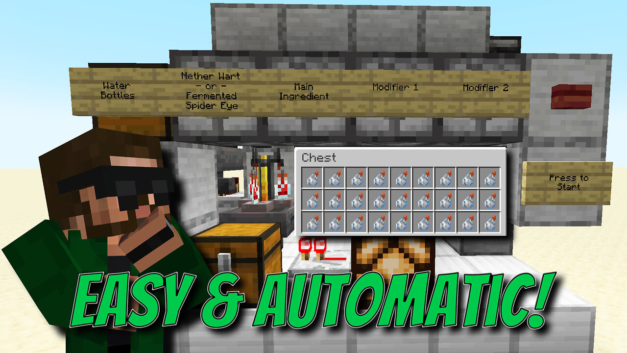 Fully Automatic Potion Brewing - Minecraft Tutorial (1.21+)