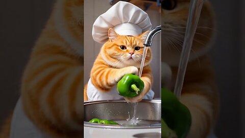 Today was a full meal | Green Cat [AI]