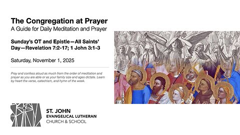 Sunday’s OT and Epistle—All Saints’ Day—Revelation 7:2-17; 1 John 3:1-3