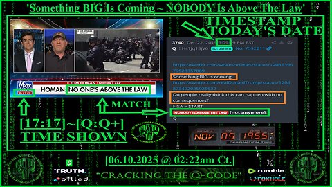 "CRACKING THE Q-CODE" ~ 'Something BIG Is Coming ~ NOBODY Is Above The Law'