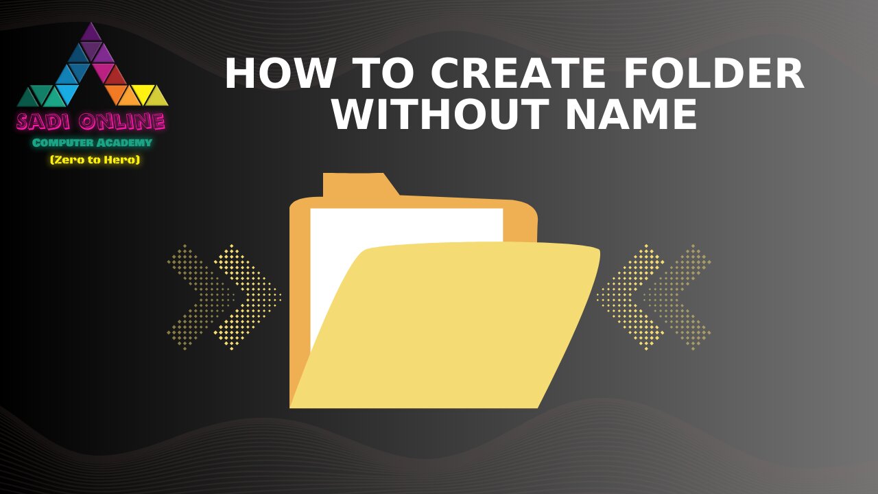 5 SECOND TRICK to Make a FOLDER with NO NAME on Windows