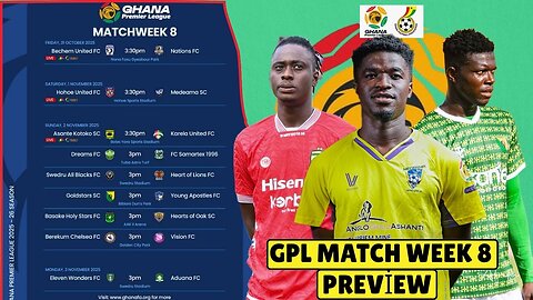 Ghana Premier League Match-Week 8 Preview: Kotoko Hosts Karela, Hearts away to Basake,League Table