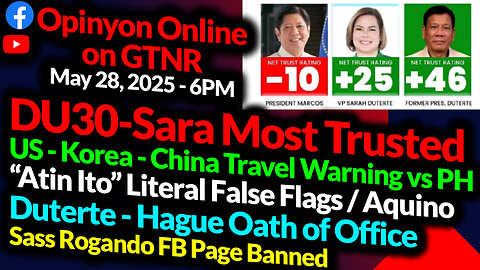 BBM Negative Trust | US, Korea Travel Warning | Atin Ito False Flag | GTNR Ka Mentong Ka Ado
