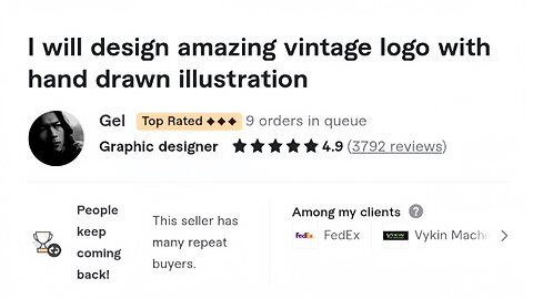 I will design amazing vintage logo with hand drawn illustration