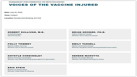 XSpace + Senate Hearing: "Voices of the Vaccine Injured"