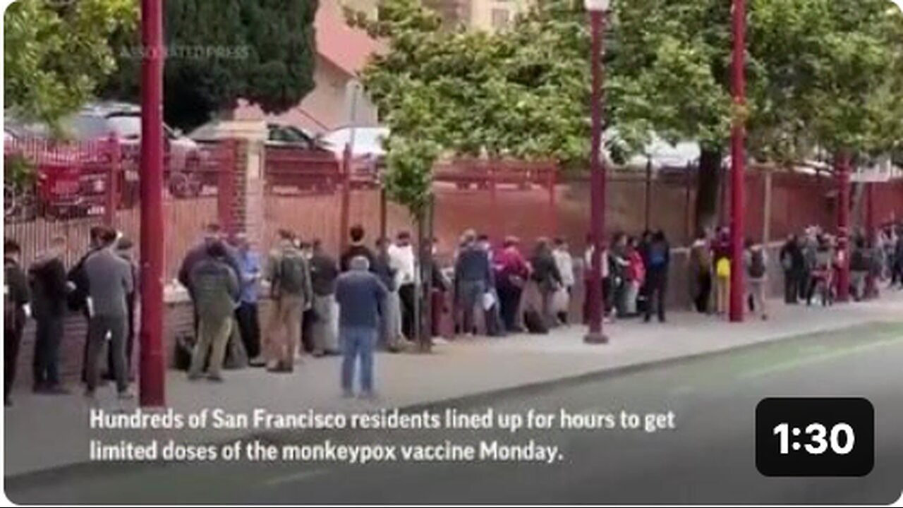 "Monkeypox Vaccine Distribution Line in San Francisco"