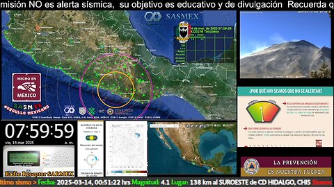 SISMO Magnitud 4.0 Loc 24 km al OESTE de PINOTEPA NACIONAL, OAX 14/03/25 07:59:21 #noameritoalerta