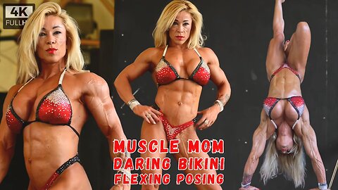 Muscle Mom | Flexing Posing Handstand Prev 4K HD
			