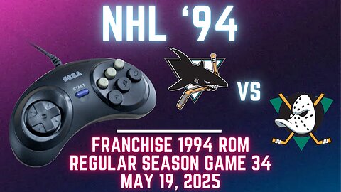 NHL '94 Franchise League (1994) - Sharks (Len) at Ducks (TJ) {Genesis} - Game 34